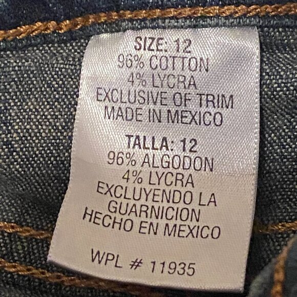 St. John's Bay Denim Pants Bootcut Dark Blue Artsy Back Pockets Size (12) - Picture 7 of 8